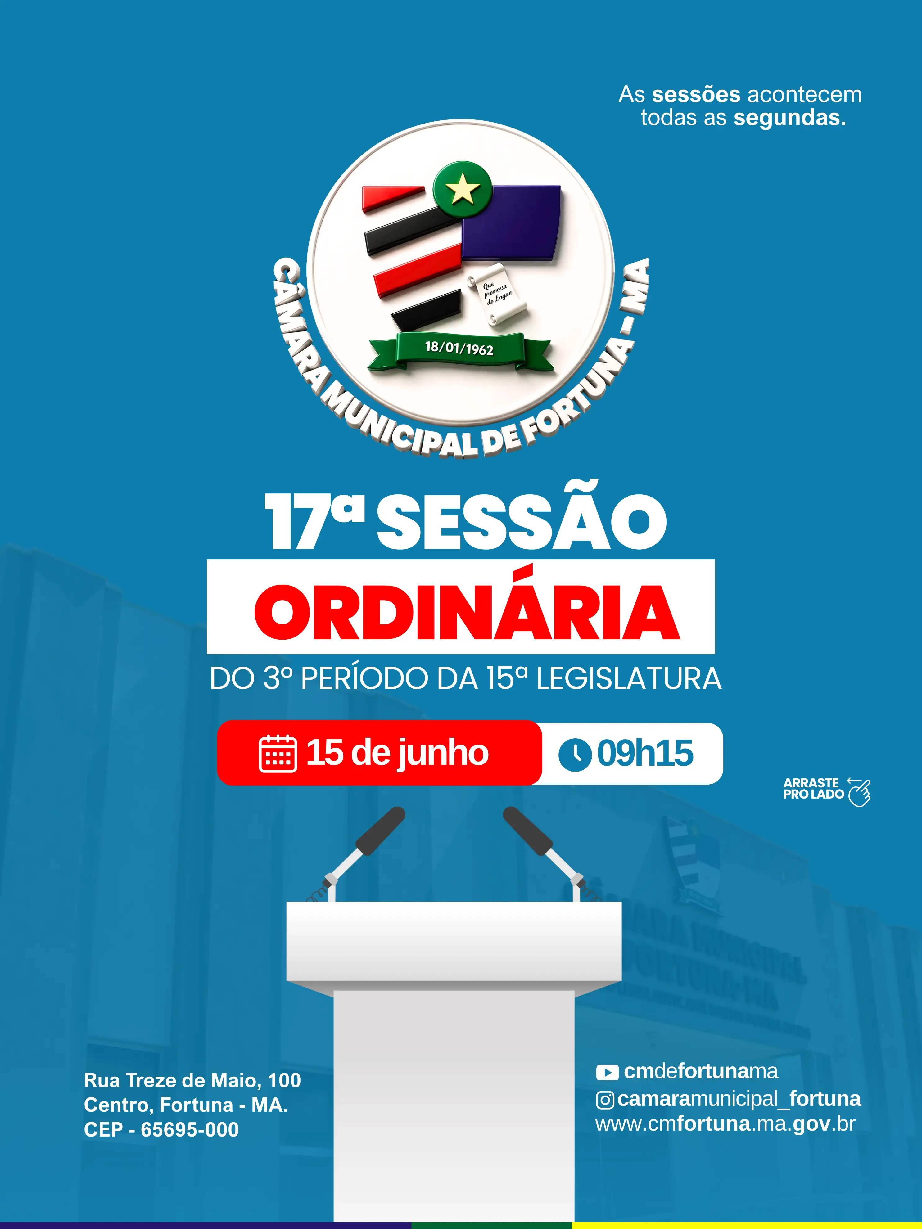 📢 ORDEM DO DIA – 17ª SESSÃO ORDINÁRIA