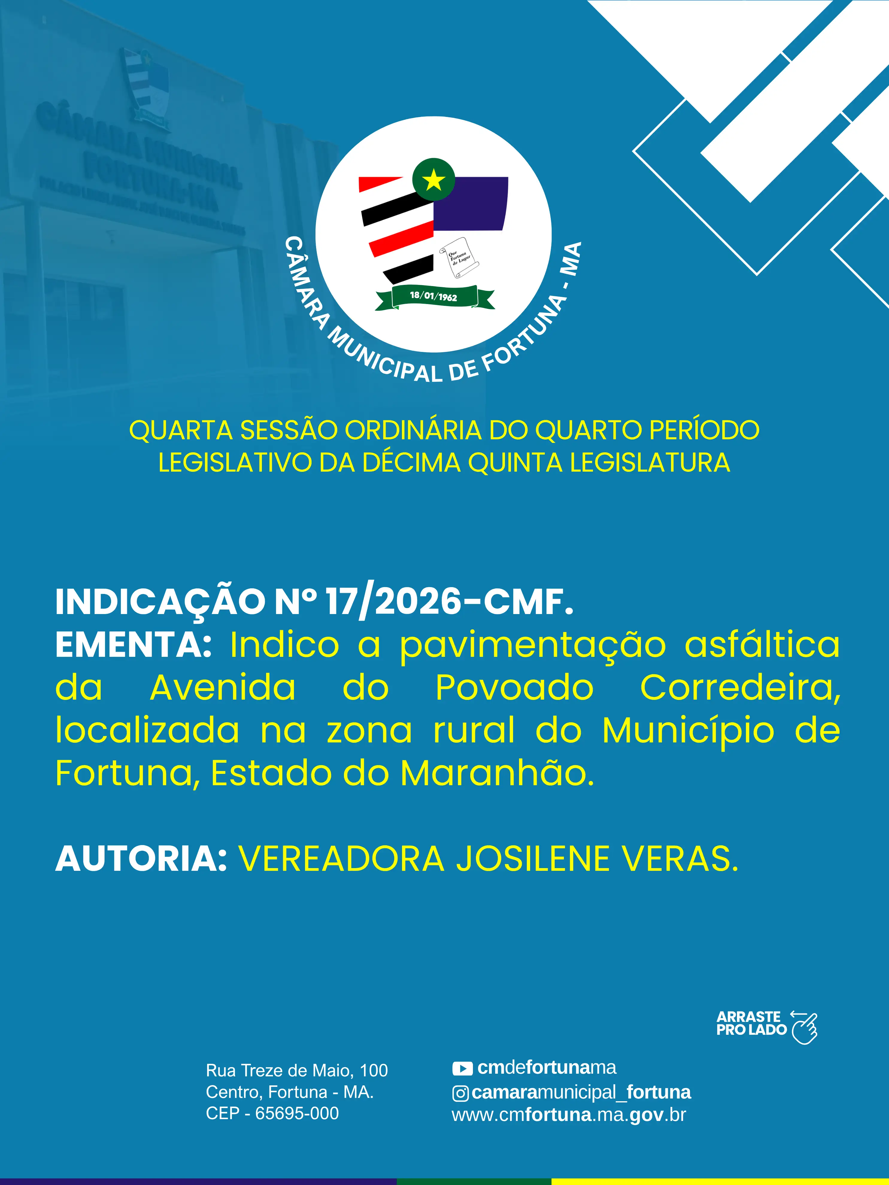 Foto 3 – QUARTA SESSÃO ORDINÁRIA