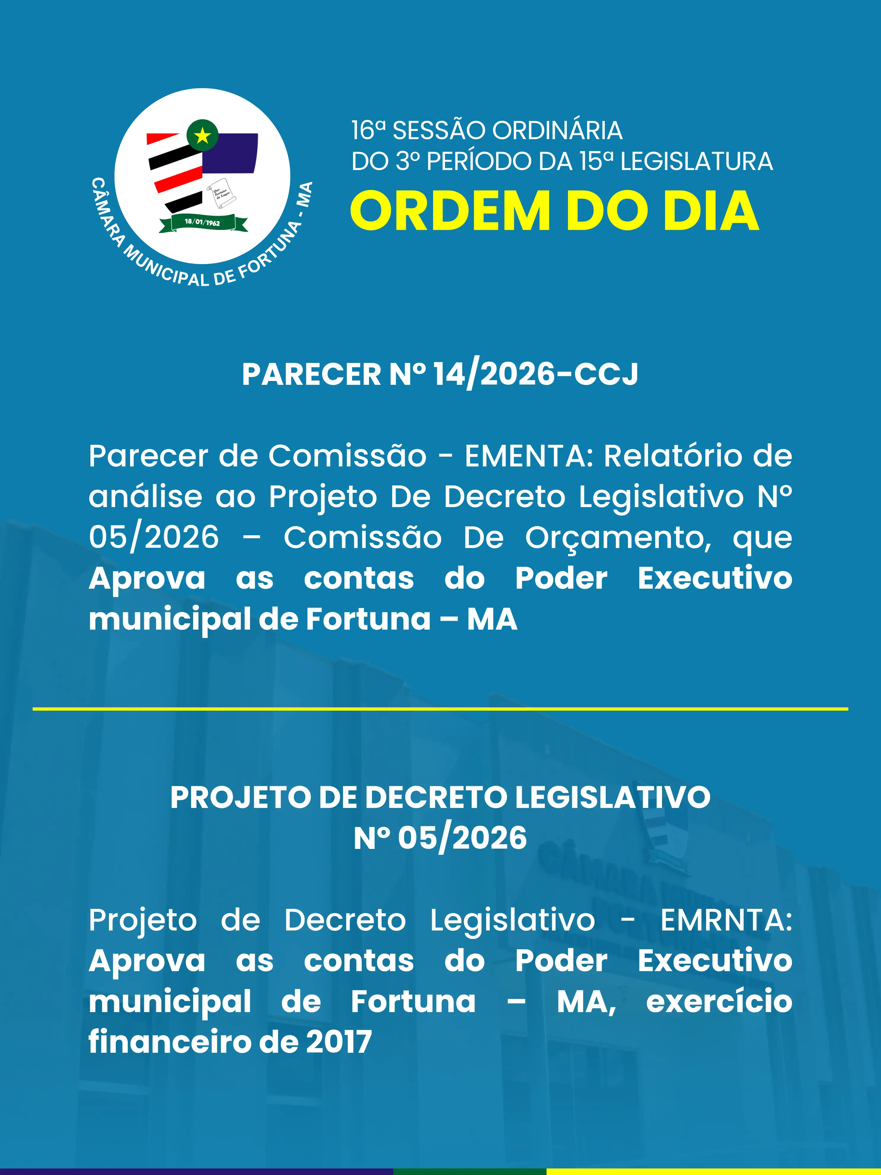 Foto 2 – ORDEM DO DIA | 08 DE JUNHO DE 2026